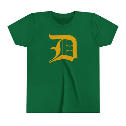 Detroit 'Old English D' T-Shirt (Gold) | Youth Short Sleeve