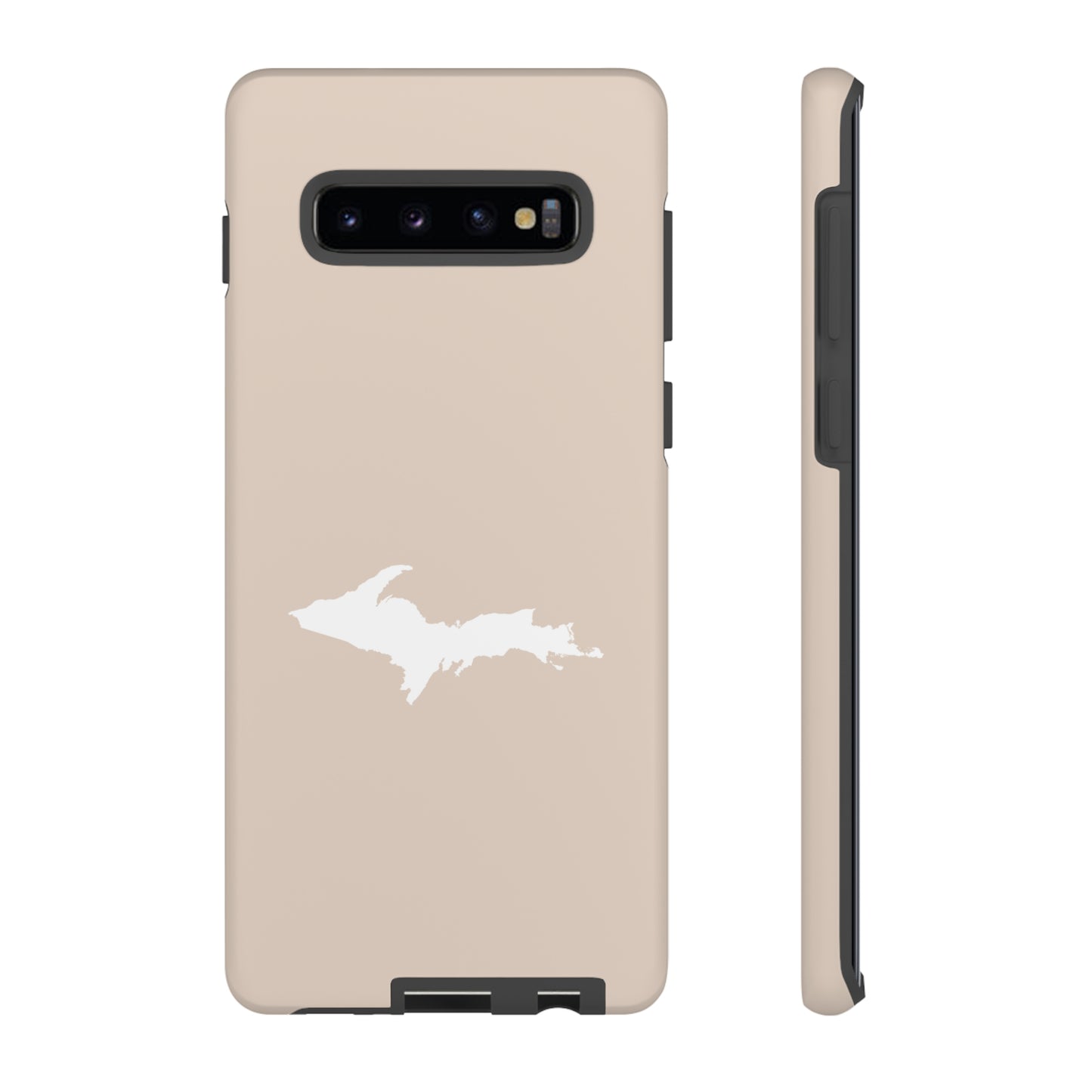 Michigan Upper Peninsula Tough Phone Case (White Pine Color w/ UP Outline) | Samsung & Pixel Android