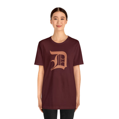 Detroit 'Old English D' T-Shirt (Copper Color) | Unisex Standard