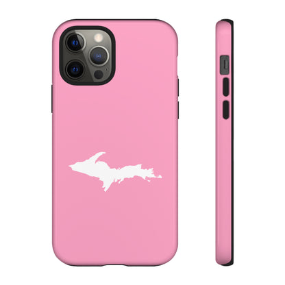 Michigan Upper Peninsula Tough Phone Case ('67 Caddie Pink w/ UP Outline) | Apple iPhone