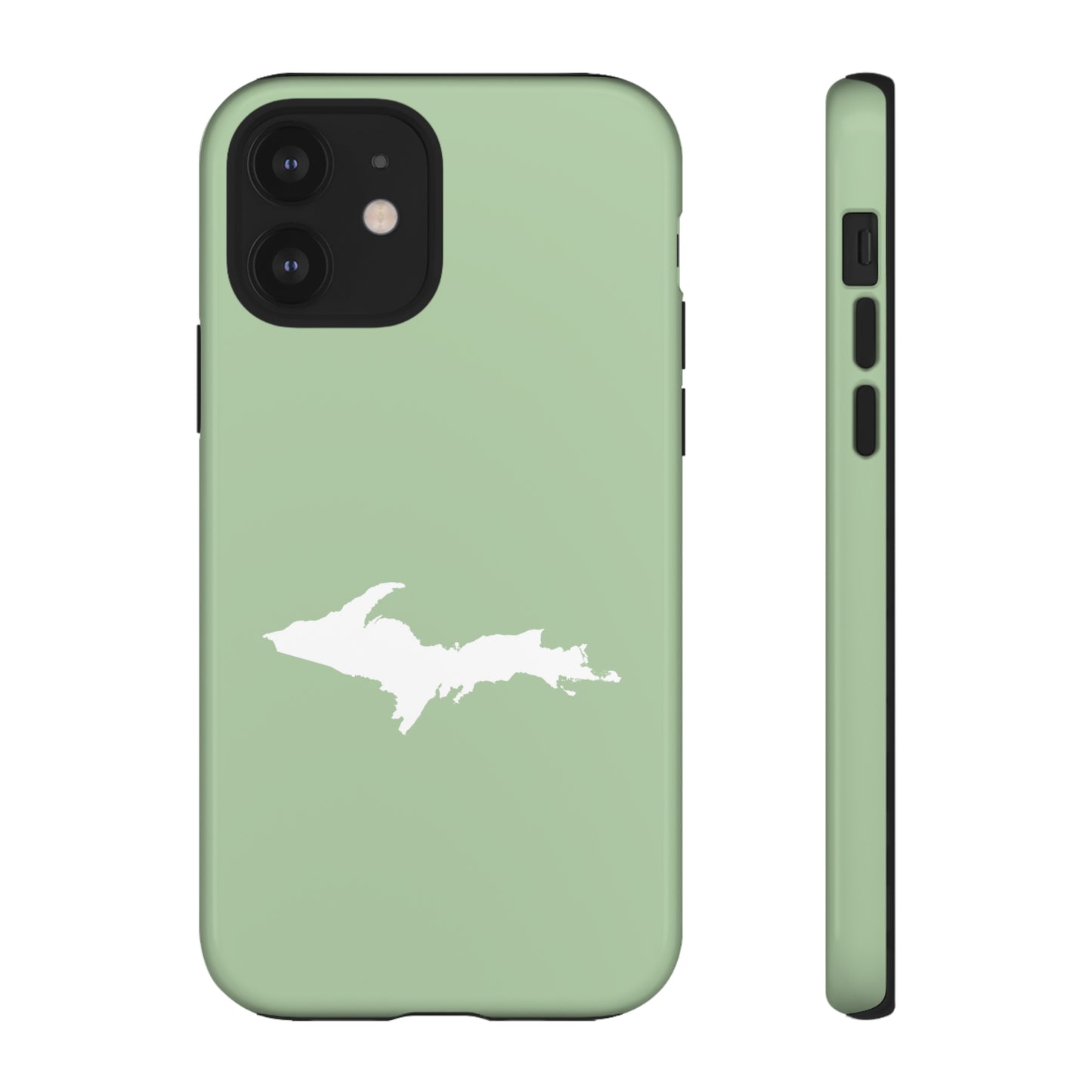 Michigan Upper Peninsula Tough Phone Case (Green Tea Color w/ UP Outline) | Apple iPhone