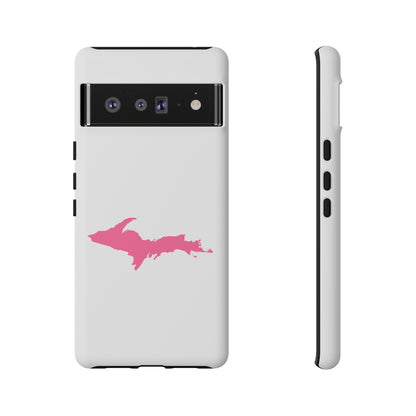 Michigan Upper Peninsula Tough Phone Case (w/ Pink UP Flag Outline) | Samsung & Pixel Android