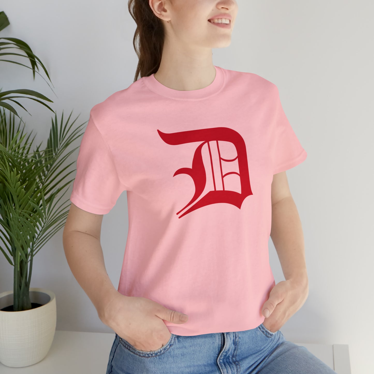 Detroit 'Old English D' T-Shirt (Aliform Red) | Unisex Standard