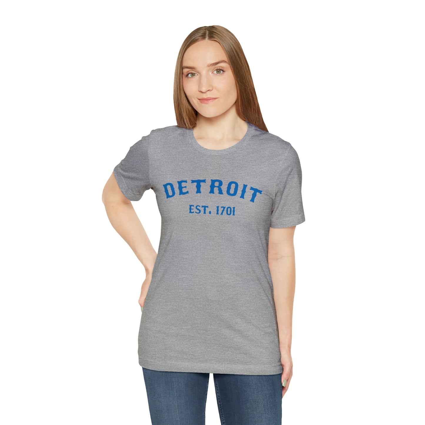 'Detroit EST. 1701' T-Shirt (Azure Ballpark Font) | Unisex Standard