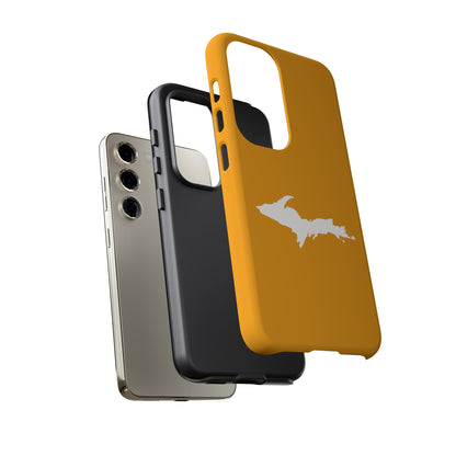 Michigan Upper Peninsula Tough Phone Case (Autumn Birch Leaf Color w/ UP Outline) | Samsung & Pixel Android