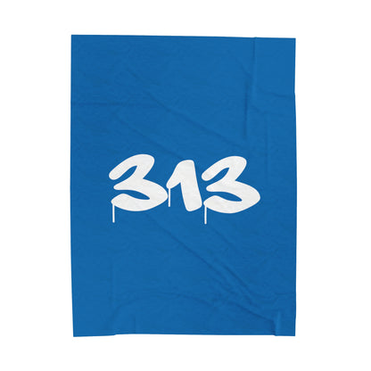 Detroit '313 Plush Blanket | Azure