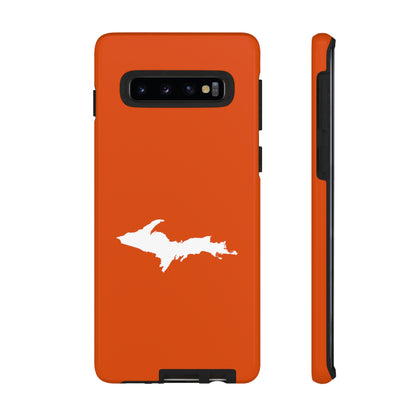 Michigan Upper Peninsula Tough Phone Case (Maple Leaf Orange w/ UP Outline) | Samsung & Pixel Android