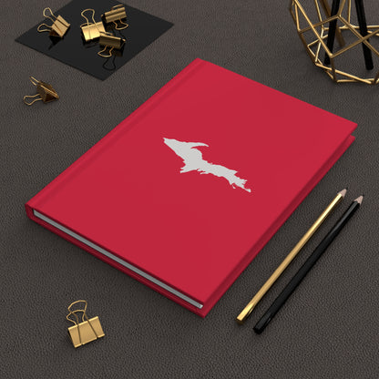 Michigan Upper Peninsula Hardcover Journal (Lighthouse Red w/ UP Outline) | Ruled - 150pgs