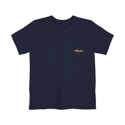 Michigan Upper Peninsula Pocket T-Shirt (w/ UP Rainbow Pride Flag) | Unisex Standard