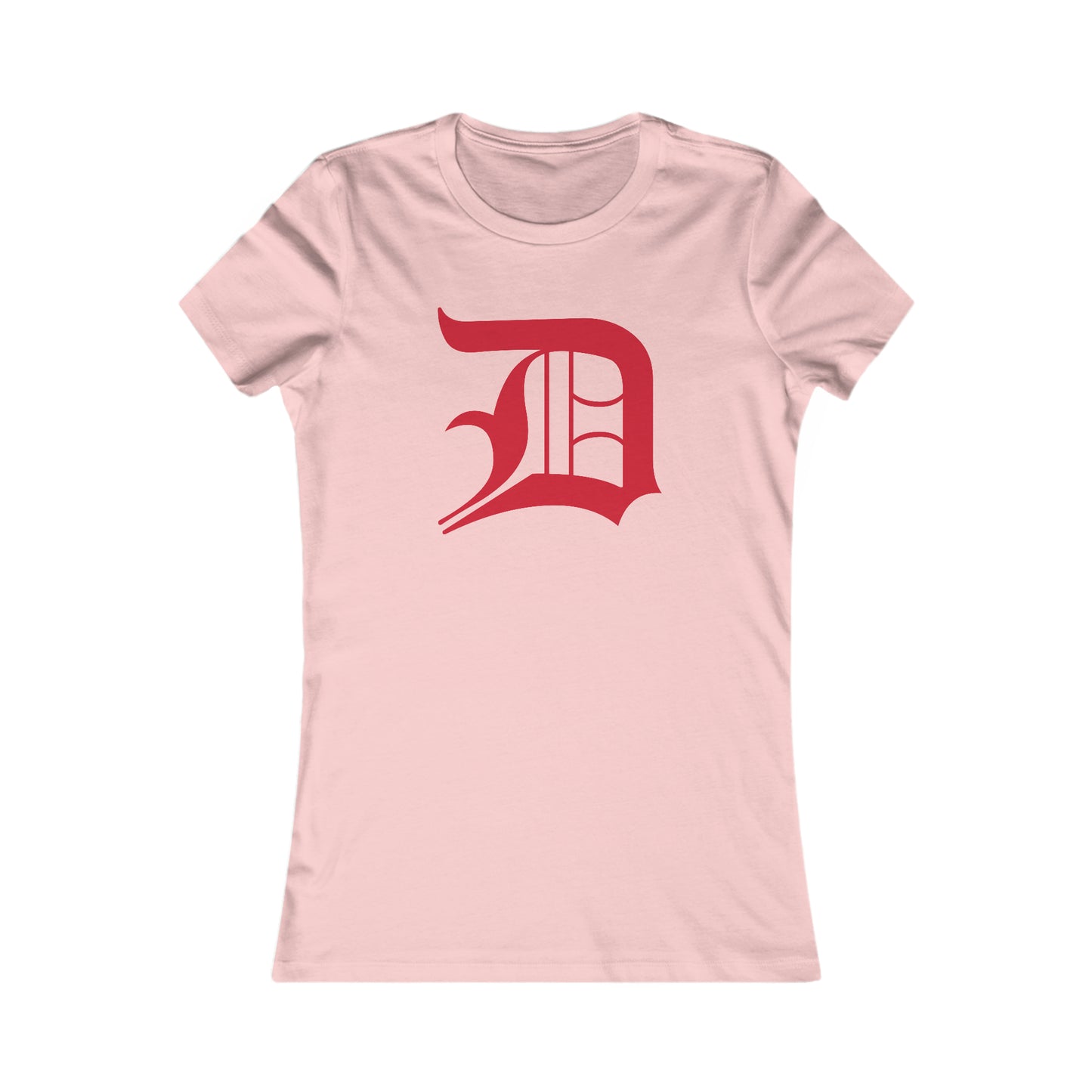 Detroit 'Old English D' T-Shirt (Aliform Red) | Women's Slim Fit