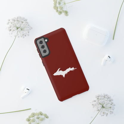 Michigan Upper Peninsula Tough Phone Case (Traverse Cherry Red w/ UP Outline) | Samsung & Pixel Android