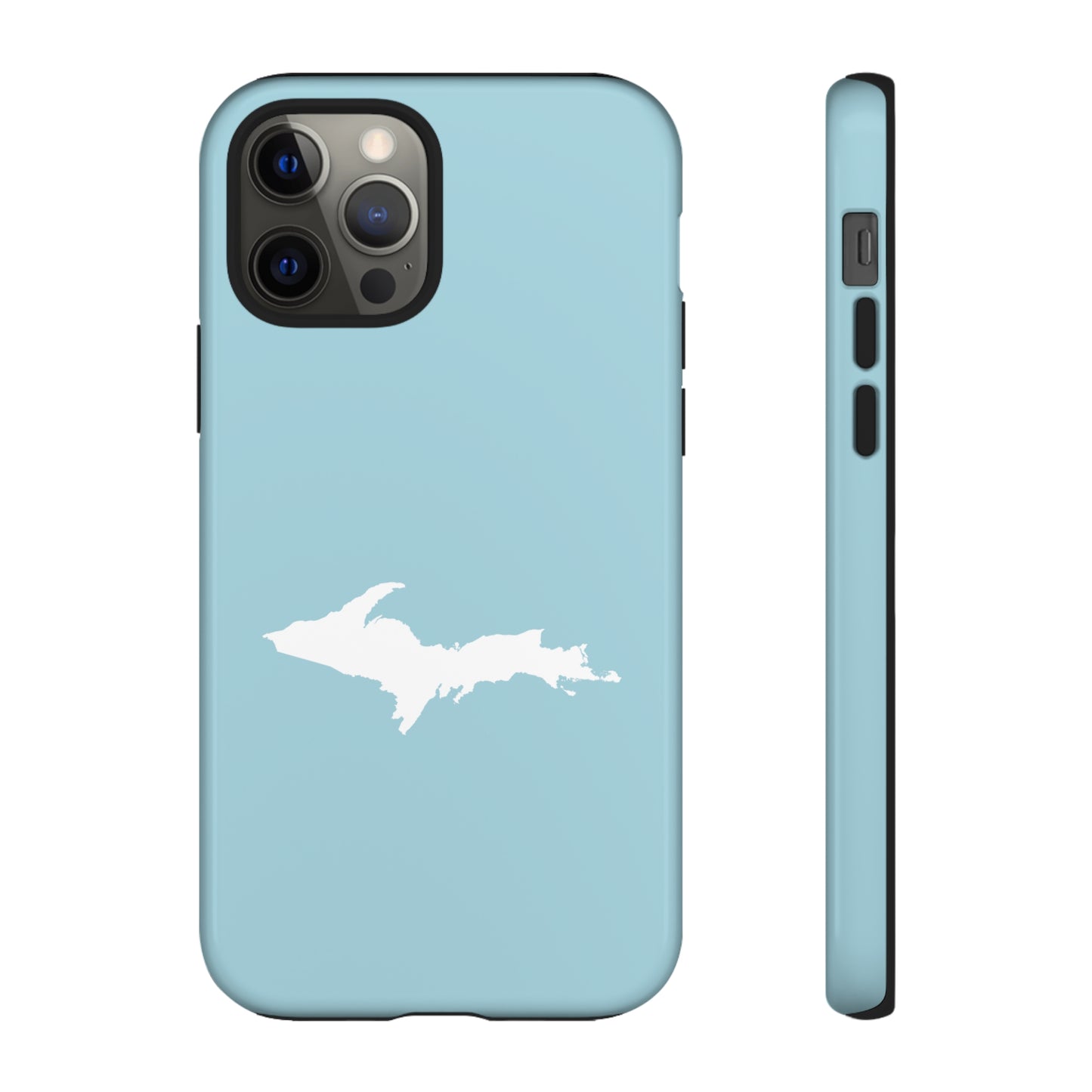 Michigan Upper Peninsula Tough Phone Case ('58 Caddie Blue w/ UP Outline) | Apple iPhone