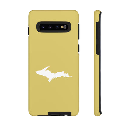 Michigan Upper Peninsula Tough Phone Case (Plum Yellow w/ UP Outline) | Samsung & Pixel Android