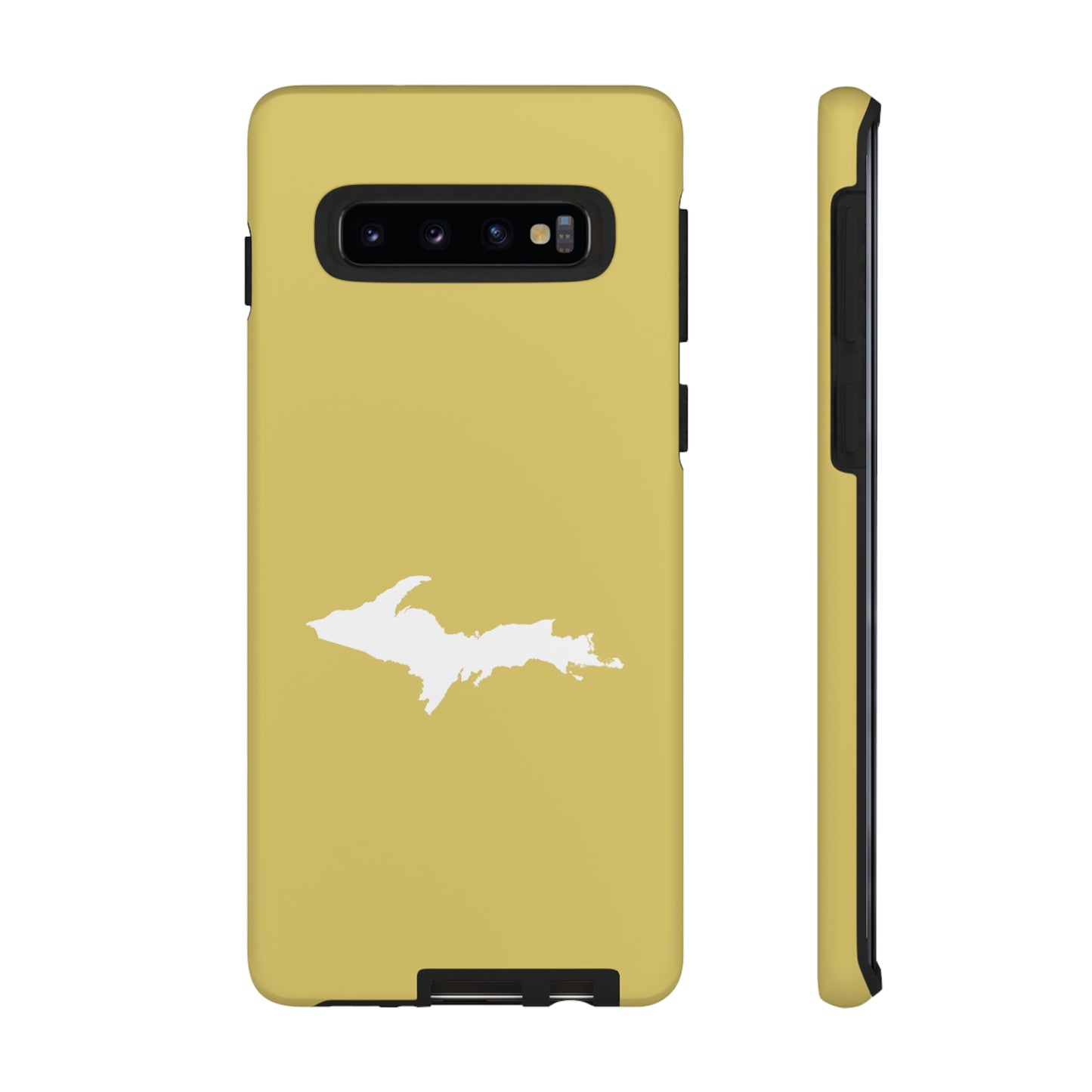 Michigan Upper Peninsula Tough Phone Case (Plum Yellow w/ UP Outline) | Samsung & Pixel Android