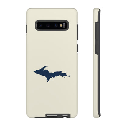 Michigan Upper Peninsula Tough Phone Case (Ivory w/ Navy UP Outline) | Samsung & Pixel Android