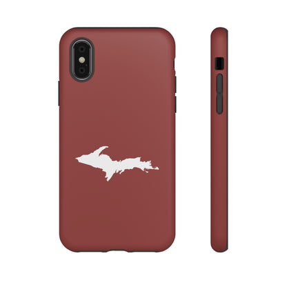 Michigan Upper Peninsula Tough Phone Case (Ore Dock Red w/ UP Outline) | Apple iPhone