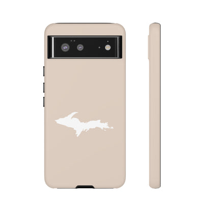 Michigan Upper Peninsula Tough Phone Case (White Pine Color w/ UP Outline) | Samsung & Pixel Android