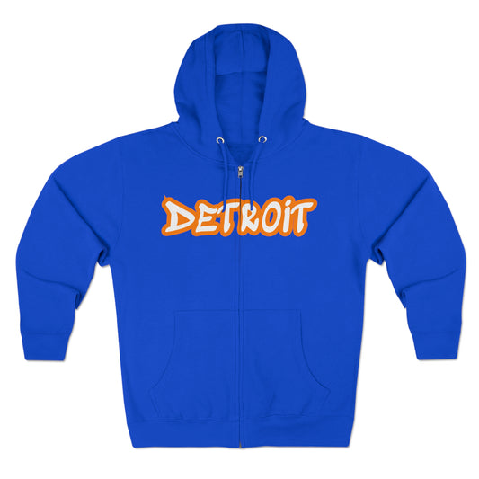 'Detroit' Hoodie (Orange Tag Font) | Unisex Full Zip