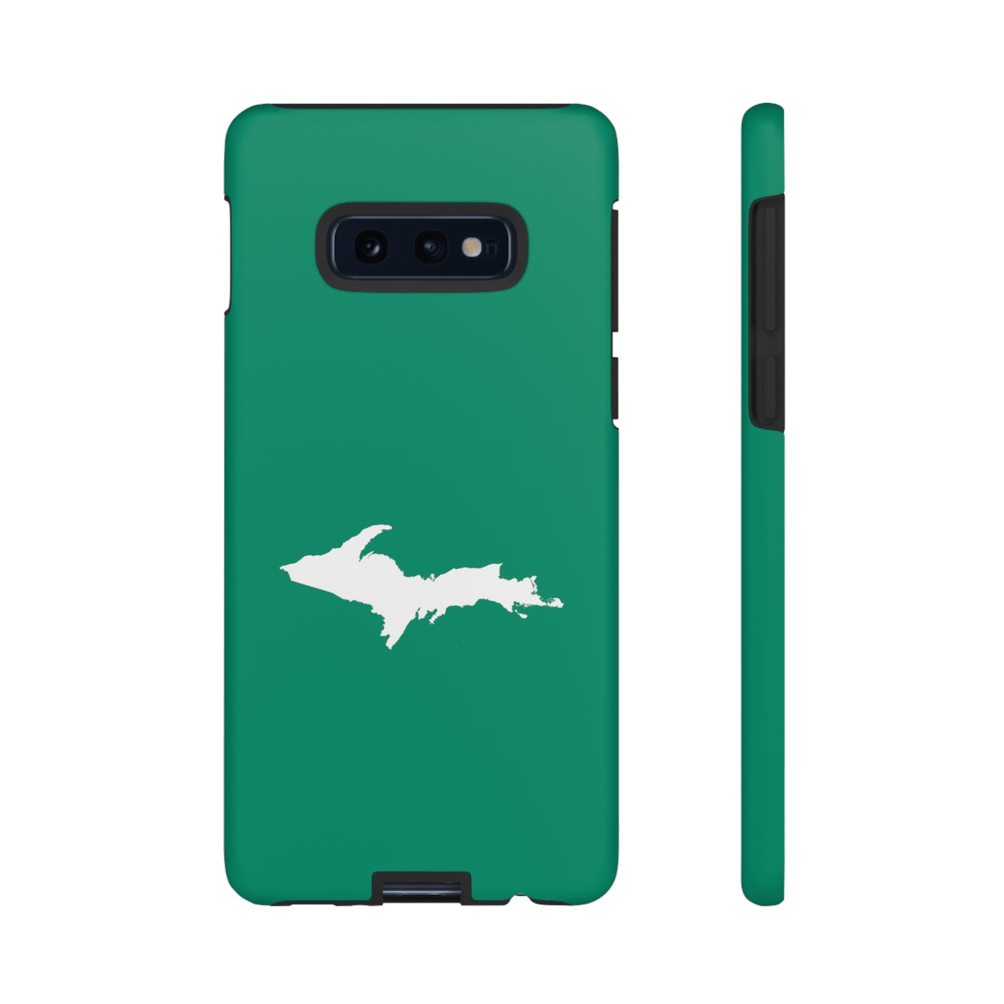 Michigan Upper Peninsula Tough Phone Case (Emerald Green w/ UP Outline) | Samsung & Pixel Android