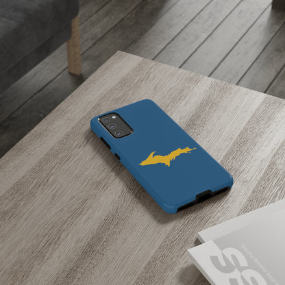 Michigan Upper Peninsula Tough Phone Case (Blueberry w/ Gold UP Outline) | Samsung & Pixel Android