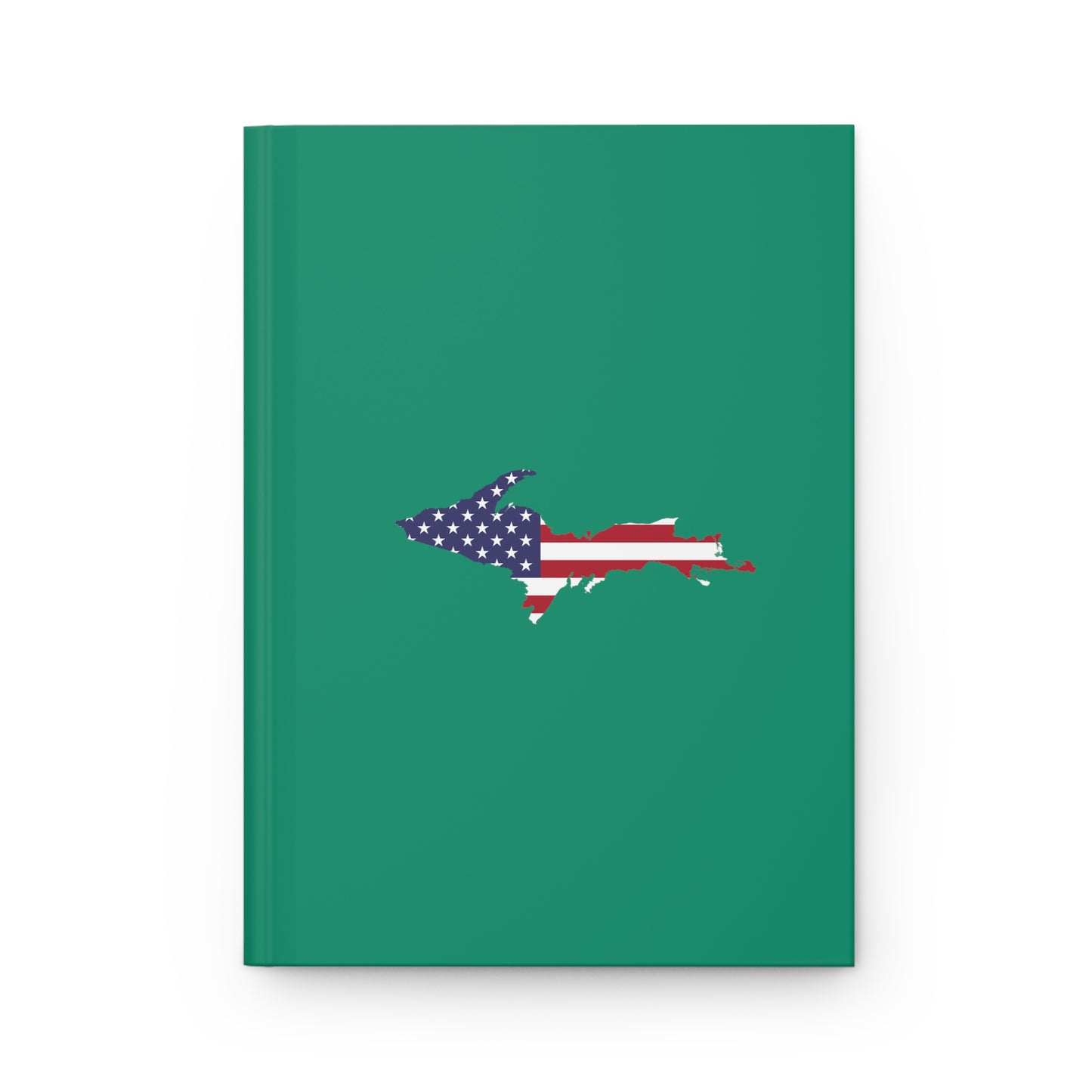 Michigan Upper Peninsula Hardcover Journal (w/ UP USA Flag) | Ruled - Emerald Green