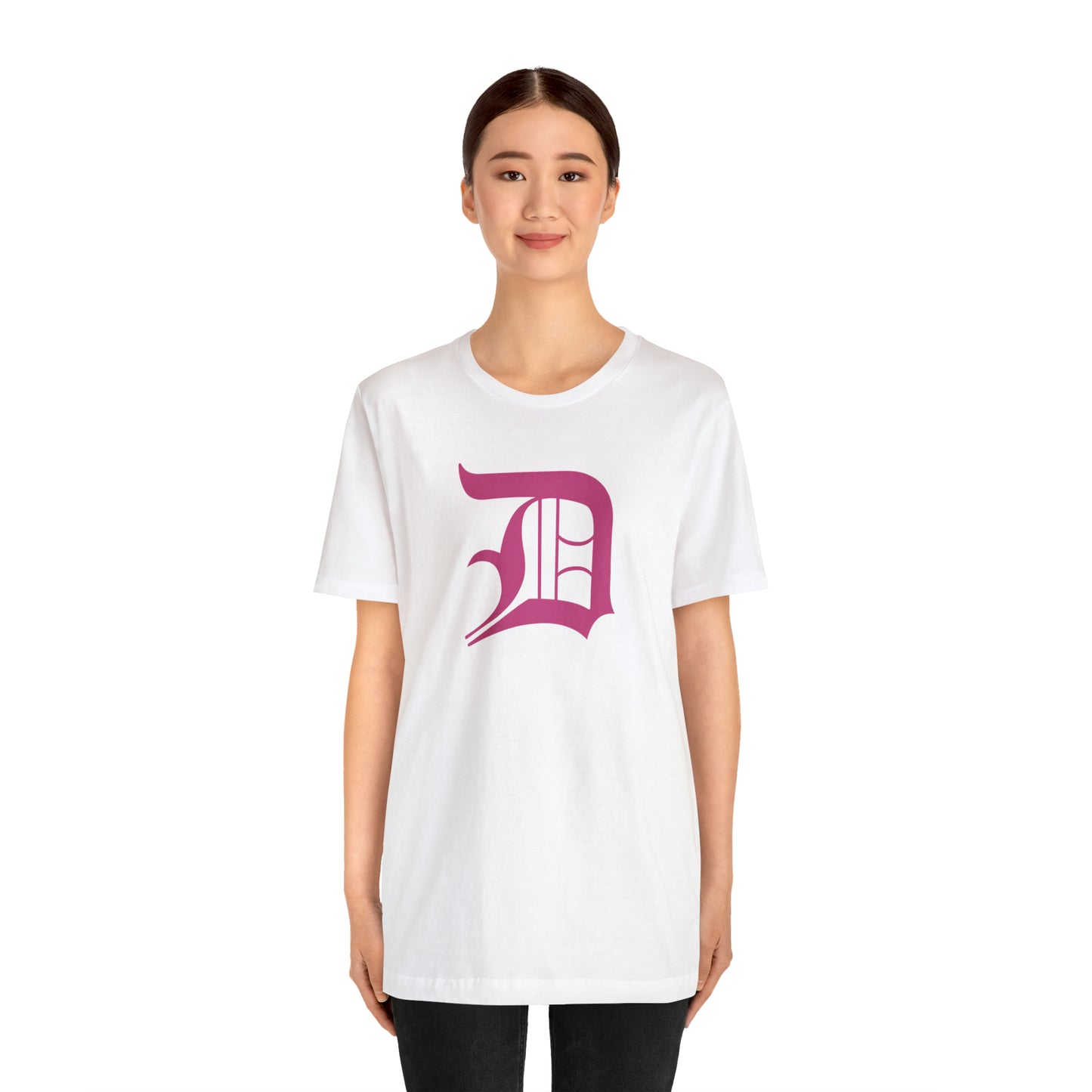 Detroit 'Old English D' T-Shirt (Apple Blossom Pink) | Unisex Standard