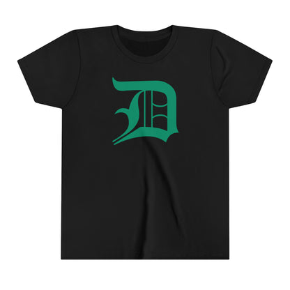 Detroit 'Old English D' T-Shirt (Emerald Green) | Youth Short Sleeve