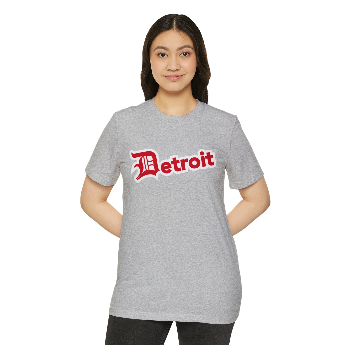 'Detroit' T-Shirt (Aliform Red Old English 'D') | Unisex Recycled Organic