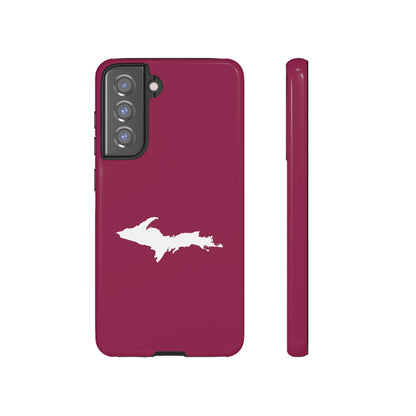 Michigan Upper Peninsula Tough Phone Case (Ruby Red w/ UP Outline) | Samsung & Pixel Android