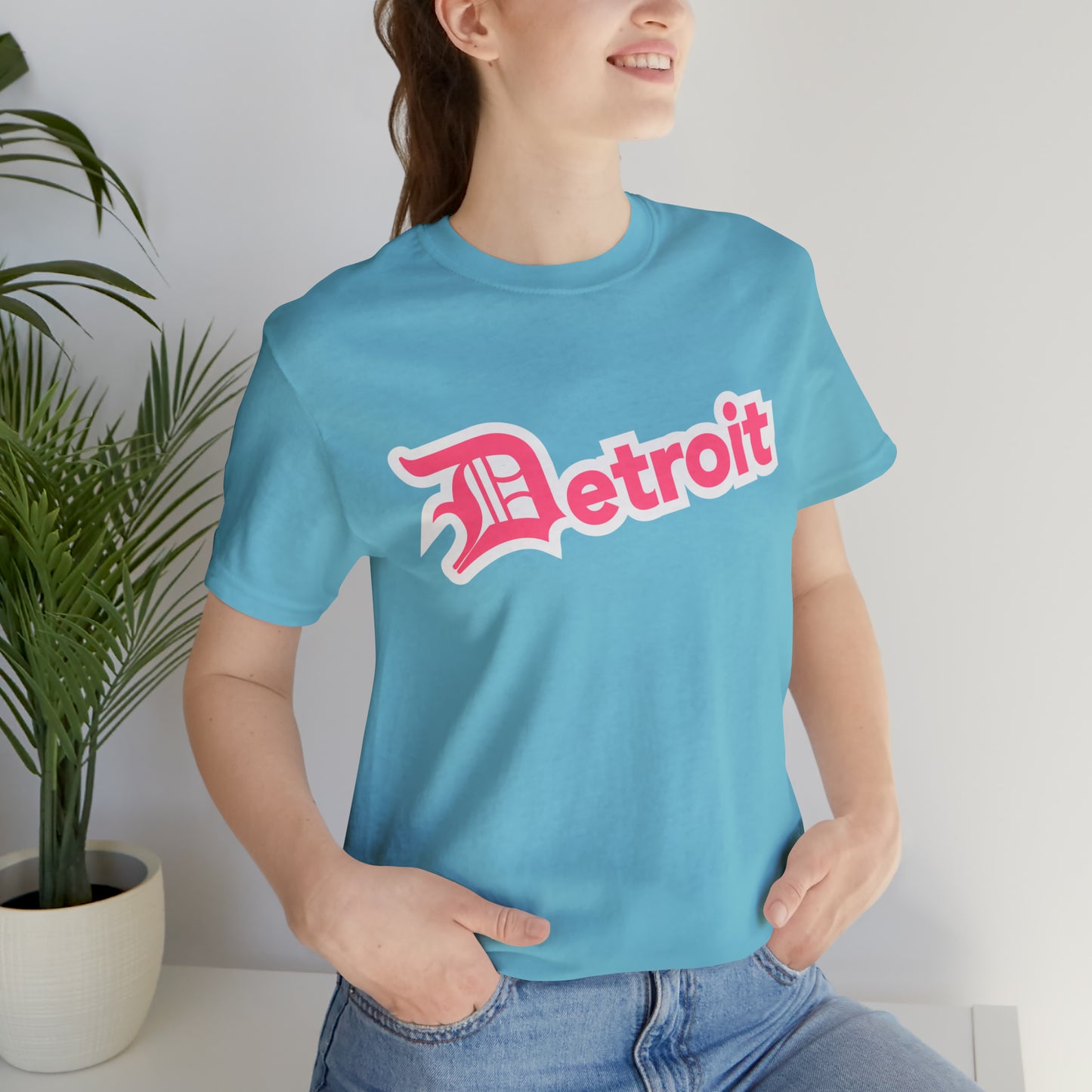 'Detroit' T-Shirt (Rhodochrosite Pink w/ Old English 'D') | Unisex Standard