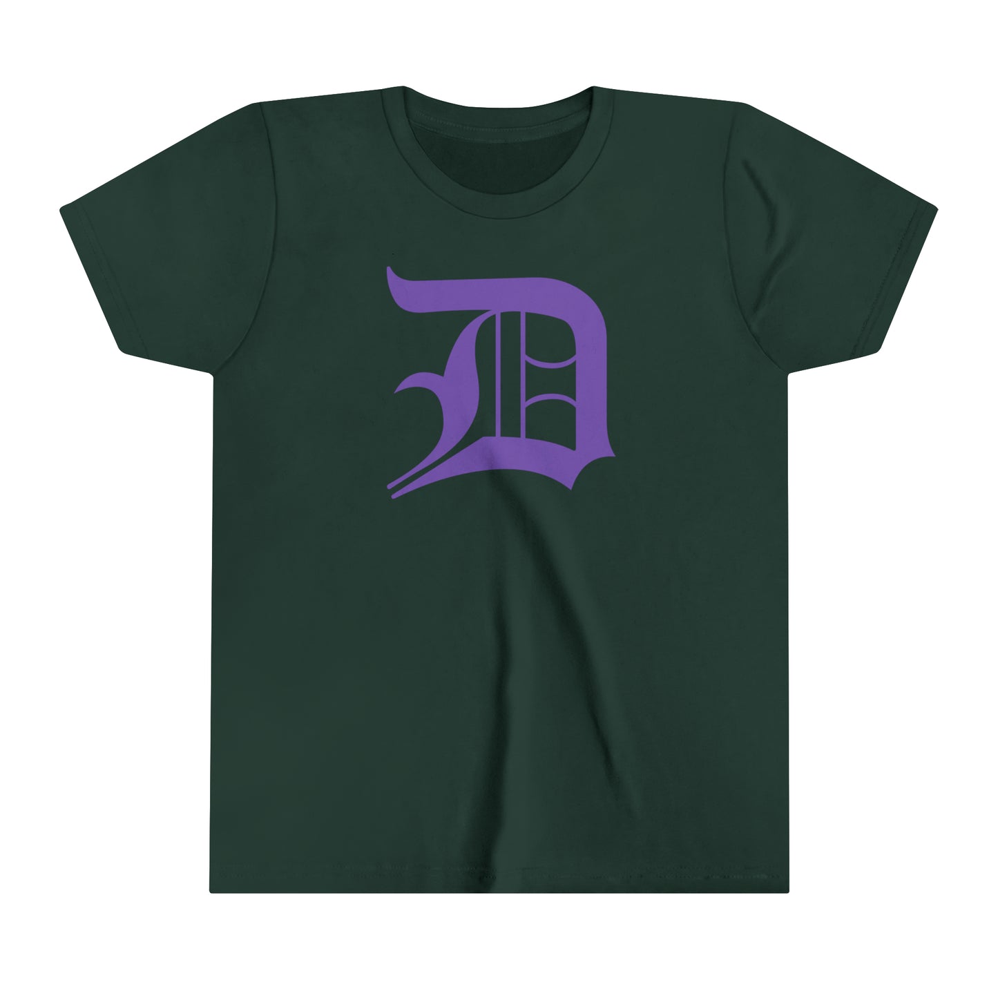 Detroit 'Old English D' T-Shirt (Lake Iris) | Youth Short Sleeve