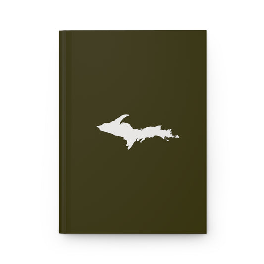 Michigan Upper Peninsula Hardcover Journal (Military Green w/ UP Outline) | Ruled - 150pgs