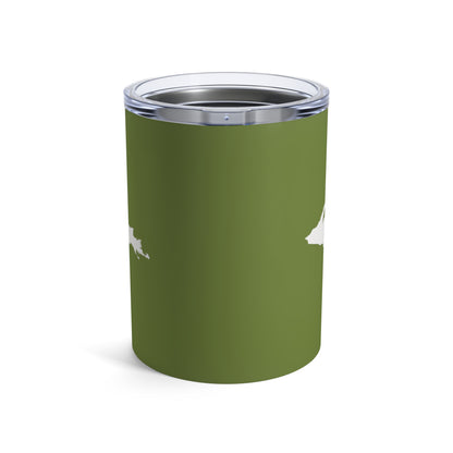 Michigan Upper Peninsula Tumbler (w/ UP Outline) | Olive Green - 10oz