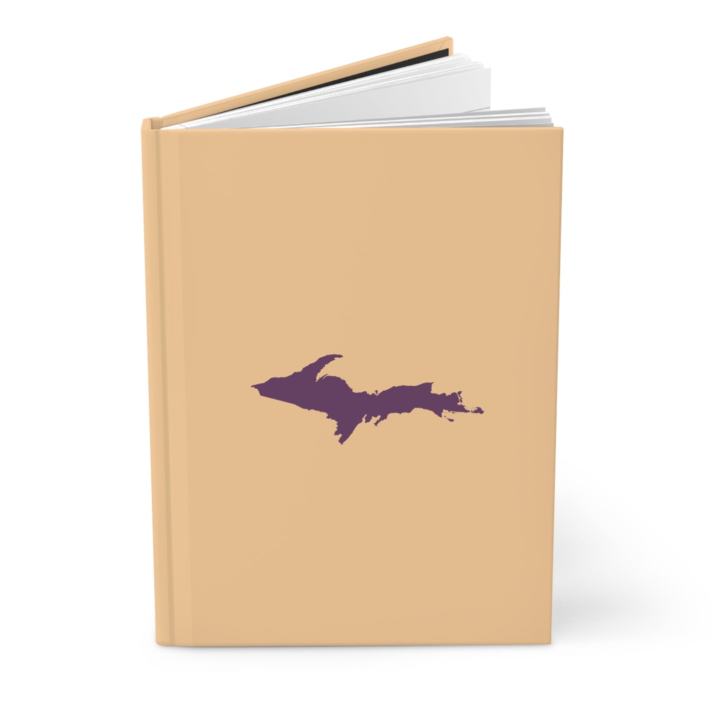 Michigan Upper Peninsula Hardcover Journal (Pale Apricot w/ Plum Outline) | Ruled - 150pgs