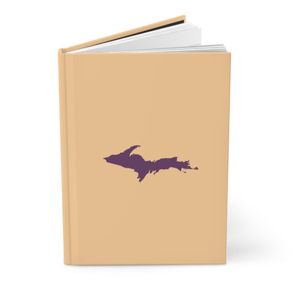 Michigan Upper Peninsula Hardcover Journal (Pale Apricot w/ Plum Outline) | Ruled - 150pgs