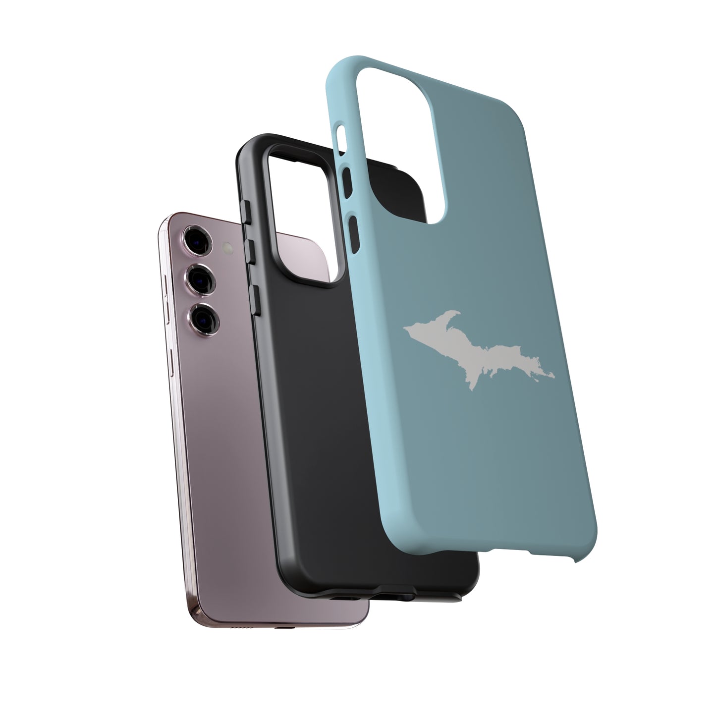 Michigan Upper Peninsula Tough Phone Case ('58 Caddie Blue w/ UP Outline) | Samsung & Pixel Android