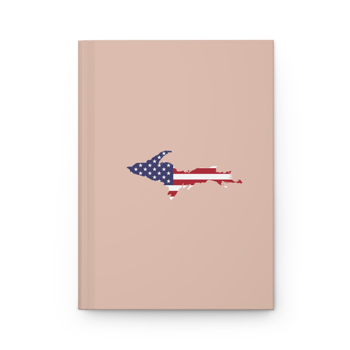 Michigan Upper Peninsula Hardcover Journal (w/ UP USA Flag) | Ruled - Rose Gold