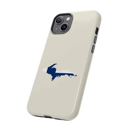 Michigan Upper Peninsula Tough Phone Case (Ivory Color w/ UP Finland Flag Outline) | Apple iPhone