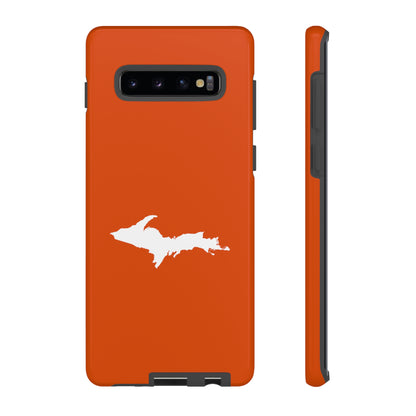 Michigan Upper Peninsula Tough Phone Case (Maple Leaf Orange w/ UP Outline) | Samsung & Pixel Android