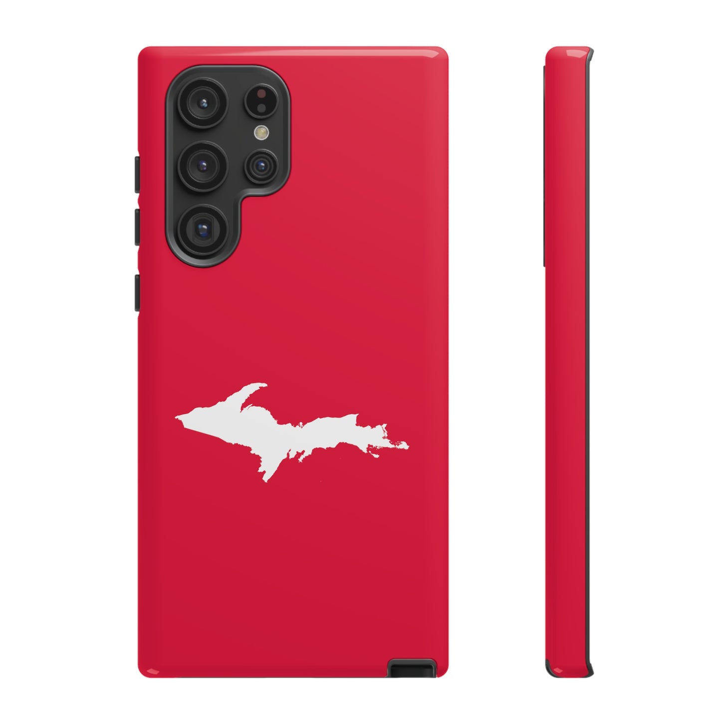 Michigan Upper Peninsula Tough Phone Case (Lighthouse Red w/ UP Outline) | Samsung & Pixel Android