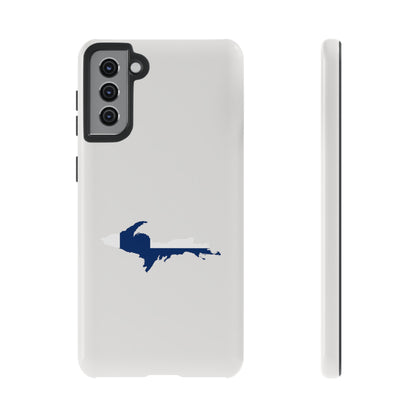 Michigan Upper Peninsula Tough Phone Case (Birch Bark White w/ UP Finland Flag Outline) | Samsung & Pixel Android