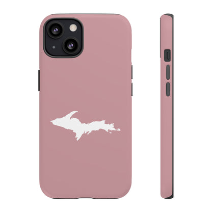 Michigan Upper Peninsula Tough Phone Case (Cherry Blossom Pink w/ UP Outline) | Apple iPhone