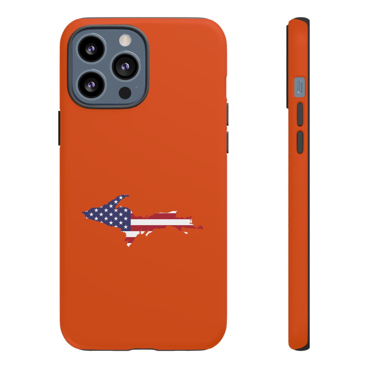 Michigan Upper Peninsula Tough Phone Case (Maple Leaf Orange w/ UP USA Outline) | Apple iPhone