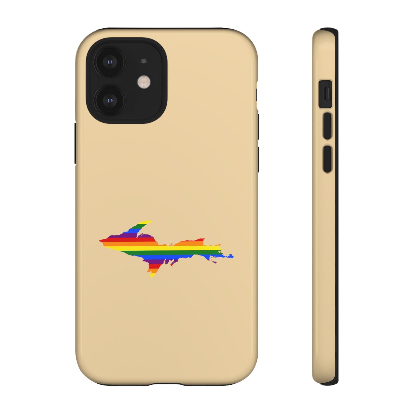 Michigan Upper Peninsula Tough Phone Case (Maple Color w/ UP Pride Flag Outline) | Apple iPhone