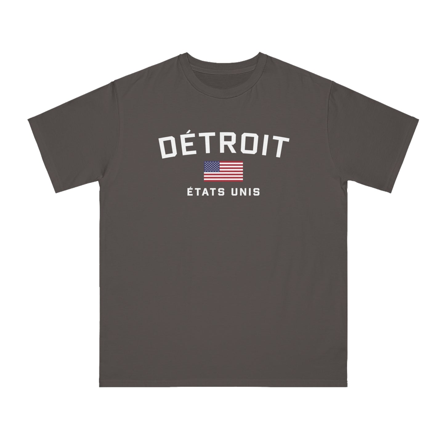 'Détroit États Unis' T-Shirt (w/ USA Flag Outline) | Organic Unisex