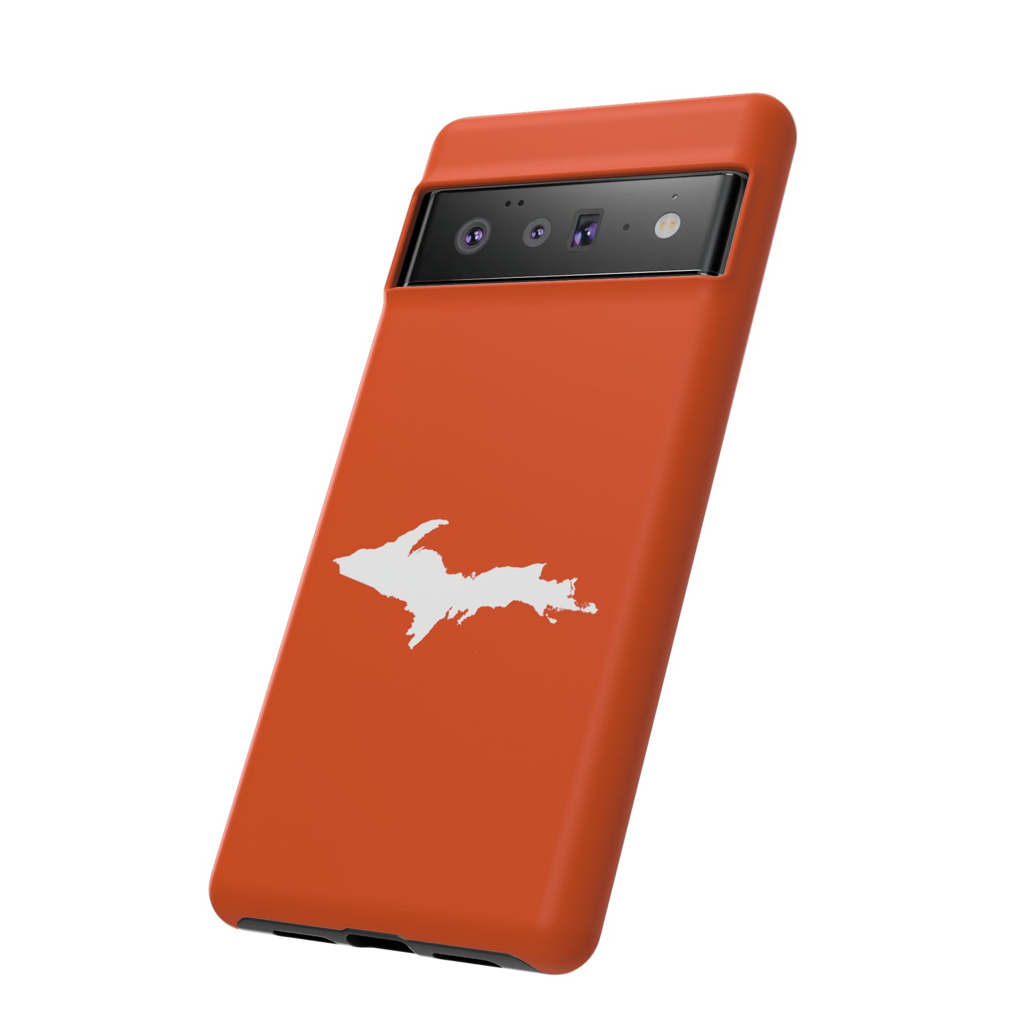 Michigan Upper Peninsula Tough Phone Case (Maple Leaf Orange w/ UP Outline) | Samsung & Pixel Android