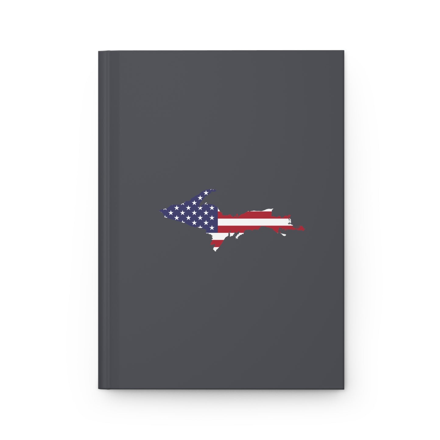 Michigan Upper Peninsula Hardcover Journal (w/ UP USA Flag) | Ruled - Iron Ore Grey