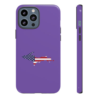 Michigan Upper Peninsula Tough Phone Case (Lake Iris w/ UP USA Flag Outline) | Apple iPhone