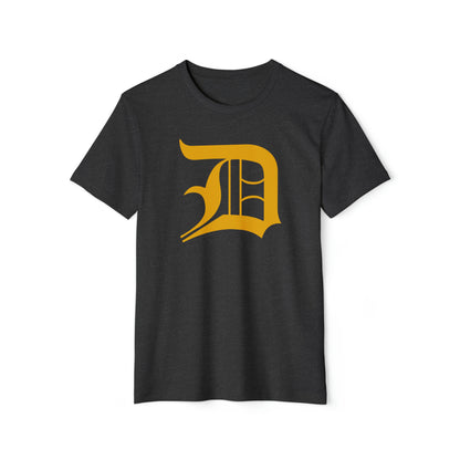 Detroit 'Old English D' T-Shirt (Gold) | Unisex Recycled Organic