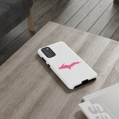 Michigan Upper Peninsula Tough Phone Case (w/ Pink UP Flag Outline) | Samsung & Pixel Android